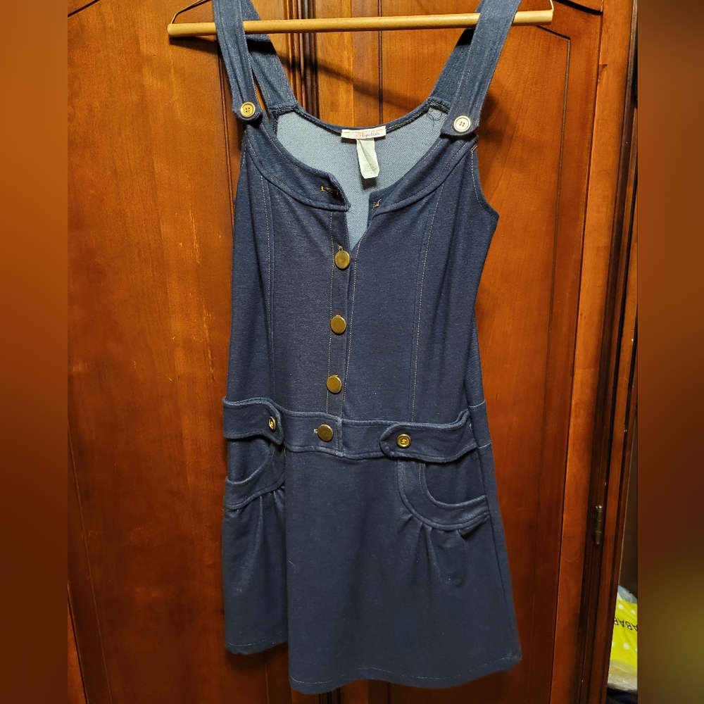Denim like dress with pockets